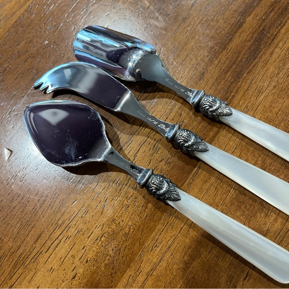 Eme made in Italy stainless steel cheese knife set butter cutter slicer & fork - Picture 8 of 10